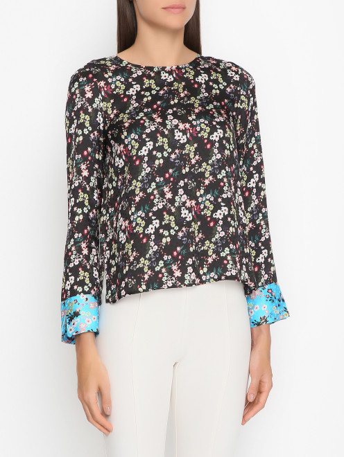 Блуза прямого кроя с цветочным принтом Max&Co - МодельВерхНиз