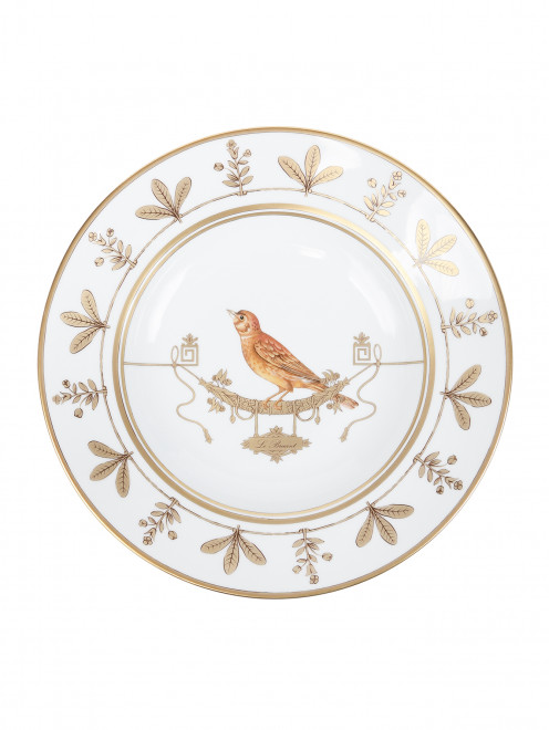 Тарелка суповая из фарфора с узором птица Ginori 1735 - Общий вид