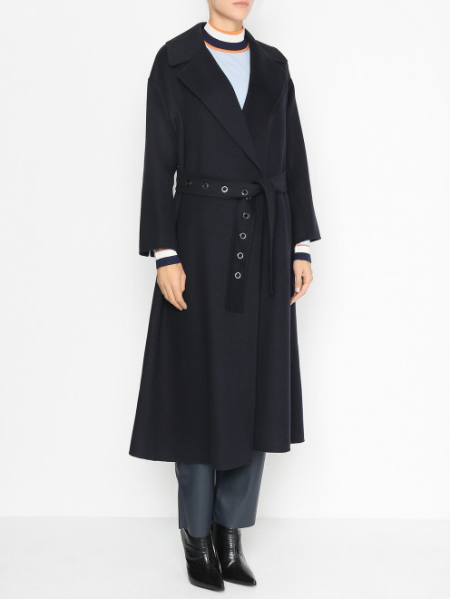Пальто из шерсти с поясом Max Mara - МодельВерхНиз
