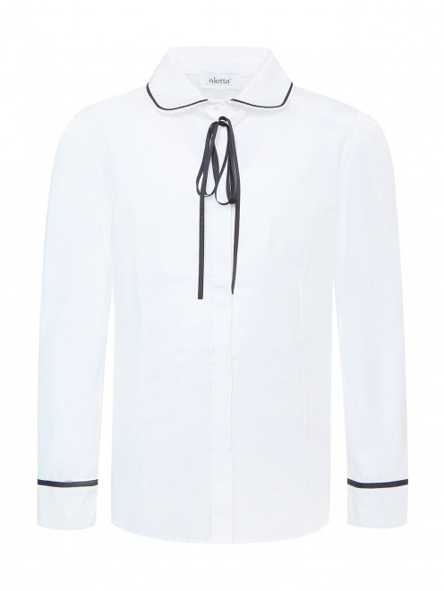 Блуза из хлопка со съемным галстуком Aletta Couture - Общий вид