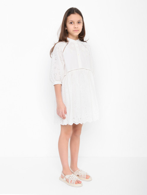 Платье из шитья с аппликацией Ermanno Scervino Junior - МодельВерхНиз