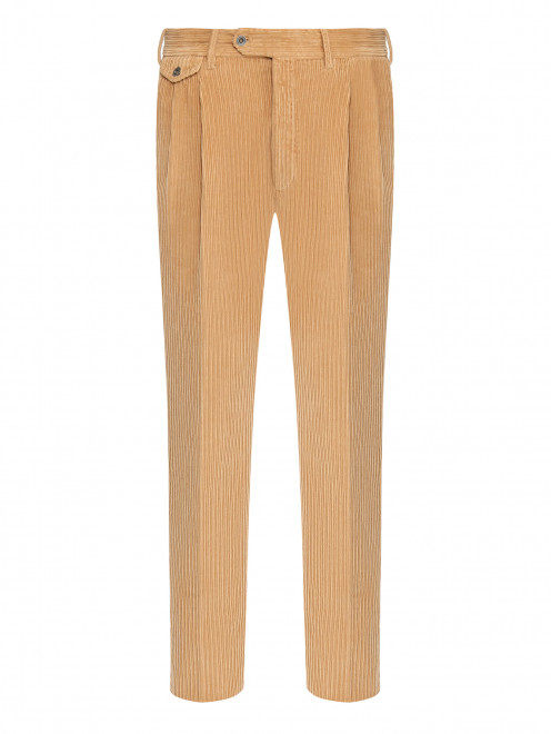 Вельветовые брюки из хлопка прямого кроя LARDINI - Общий вид