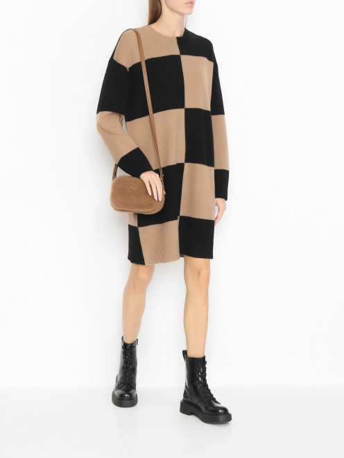 Платье из шерсти и кашемира с геометричным принтом Max Mara - МодельОбщийВид
