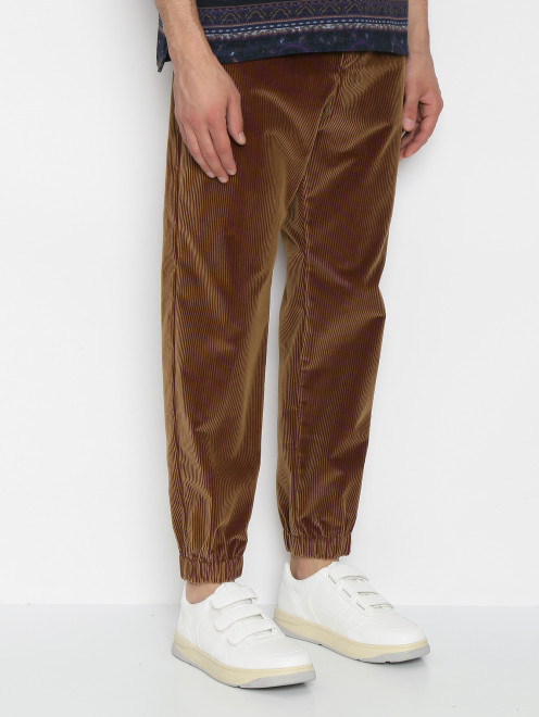 Вельветовые брюки с карманами Etro - МодельВерхНиз