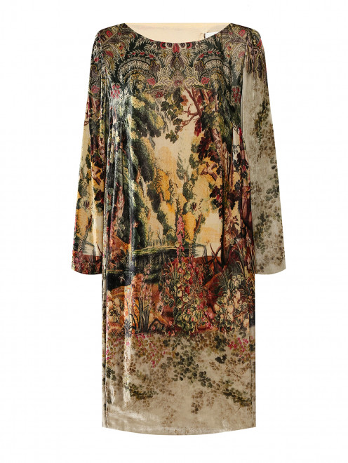 Платье-миди из вискозы и шелка с узором свободного кроя Etro - Общий вид