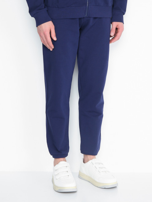 Трикотажные брюки из хлопка с контрастной отделкой Moschino Underwear - МодельВерхНиз
