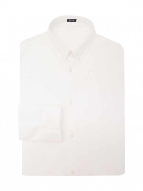 Однотонная рубашка из фактурного хлопка Il Gufo - Общий вид