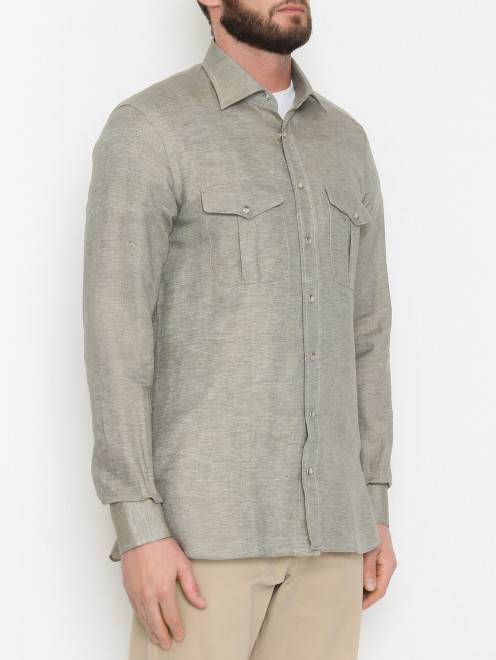 Рубашка из хлопка с накладными карманами Roberto Ricetti - МодельВерхНиз