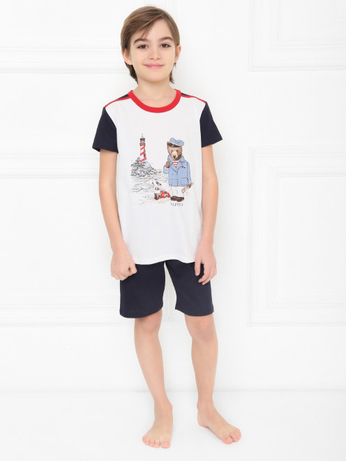 Хлопковая пижама с принтом La Perla - МодельОбщийВид