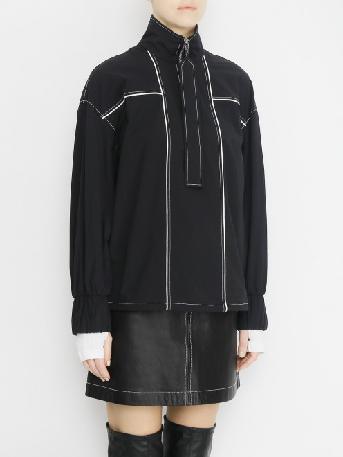 Куртка на молнии с контрастной отделкой Ganni - МодельВерхНиз