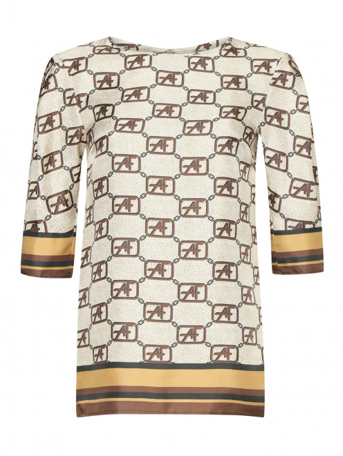 Блуза из шелка с принтом Alberta Ferretti - Общий вид