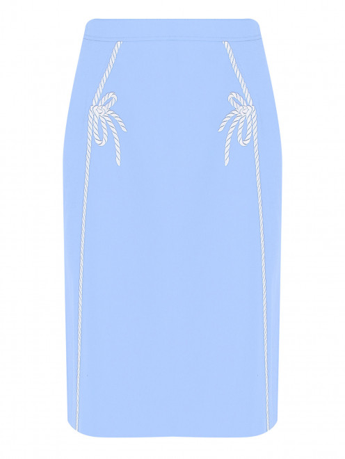 Юбка-миди из хлопка с вышивкой Moschino Boutique - Общий вид
