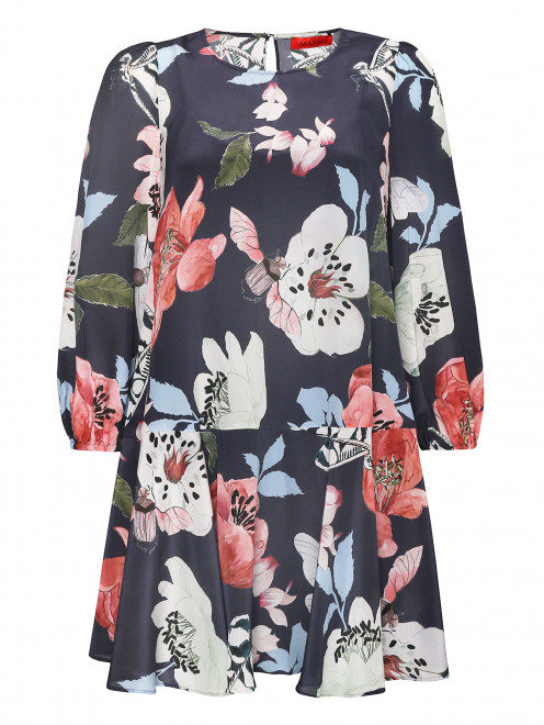 Платье из шелка с цветочным узором Max&Co - Общий вид
