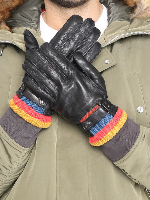 Комбинированные перчатки из кожи Paul Smith - МодельОбщийВид