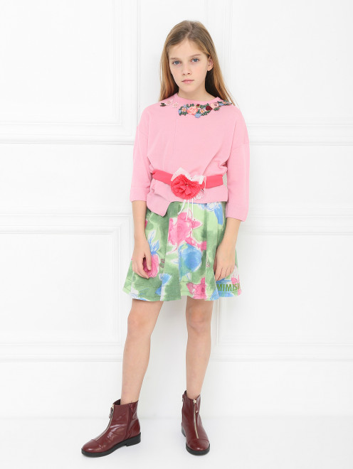 Пояс из текстиля с цветочным декором Aletta Couture - МодельОбщийВид