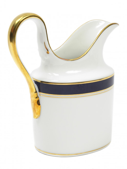 Молочник из фарфора с широкой синей окантовкой и золотой каймой Ginori 1735 - Обтравка1