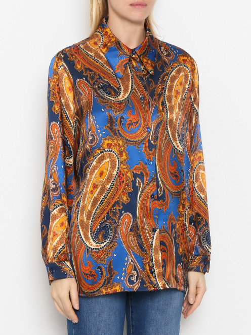 Блуза из шелка с узором Luisa Spagnoli - МодельВерхНиз