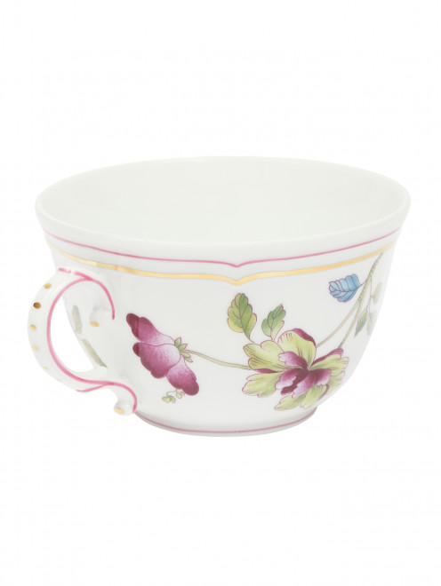 Чайная чашка цветочным узором и окантовкой Ginori 1735 - Обтравка1