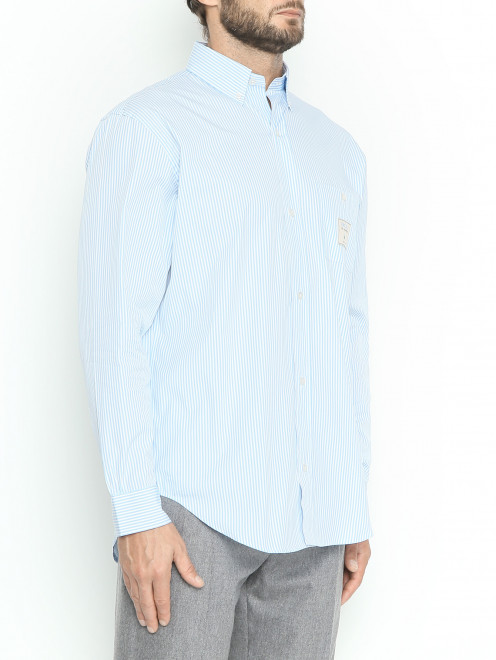 Рубашка из хлопка с узором полоска DrOle de Monsieur - МодельВерхНиз