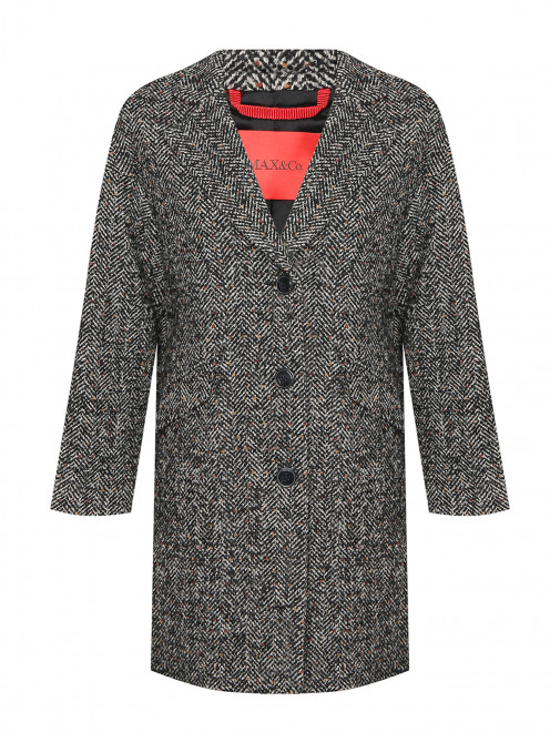 Однобортное пальто с узором Max&Co - Общий вид
