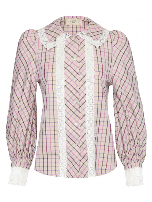 Блуза из хлопка с узором и декоративной отделкой  Weekend Max Mara - Общий вид