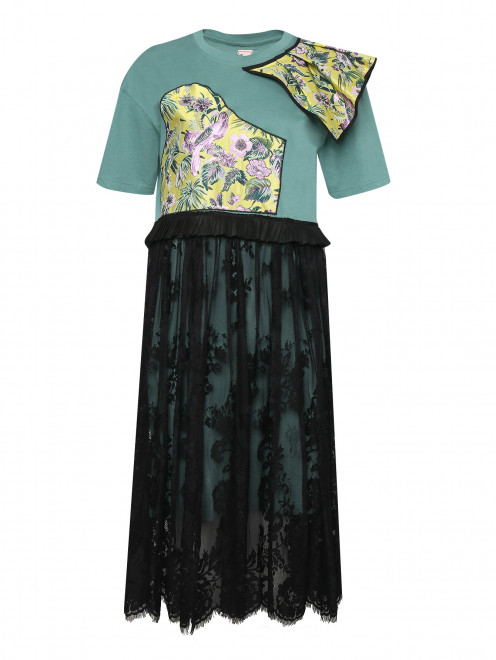 Комбинированное платье-миди с узором Antonio Marras - Общий вид