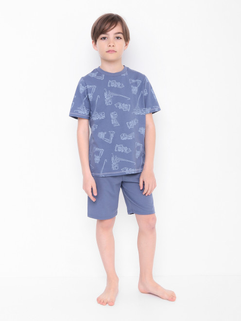 Хлопковая пижама с принтом Sanetta - МодельОбщийВид