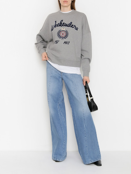 Широкие джинсы из хлопка Weekend Max Mara - МодельОбщийВид