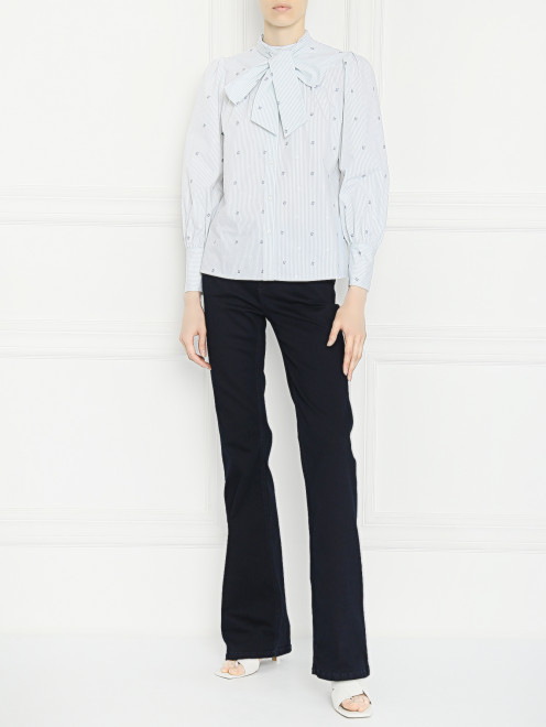 Блуза из хлопка с узором полоска Max&Co - МодельОбщийВид