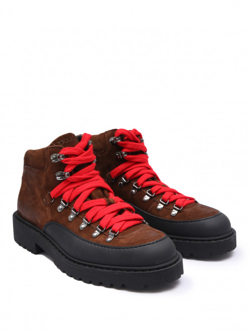 Комбинированные ботинки из кожи на шнурках Doucal's - Общий вид