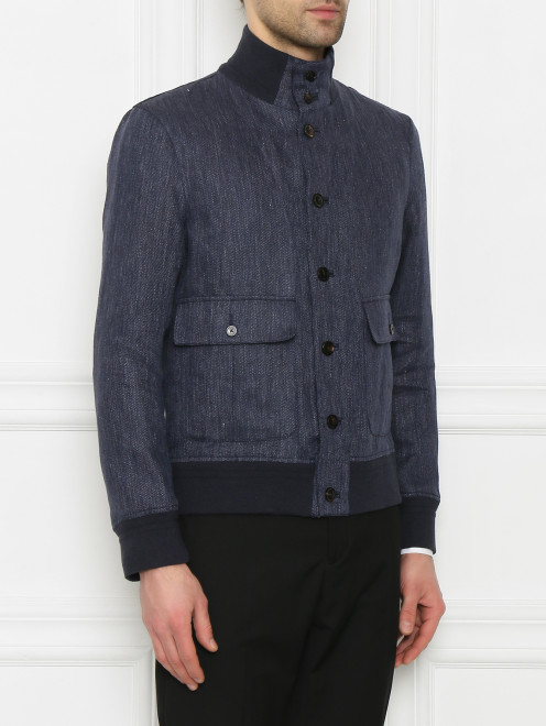 Пиджак из льна с накладными карманами LARDINI - МодельВерхНиз