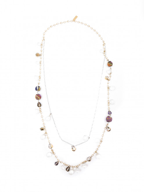 Многоярусное ожерелье из меди и шелка с кристаллами Etro - Общий вид