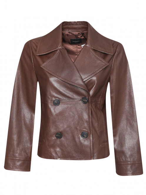 Куртка из кожи с карманами Weekend Max Mara - Общий вид