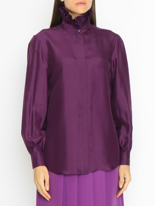 Блуза из шелка с рюшами Alberta Ferretti - МодельВерхНиз