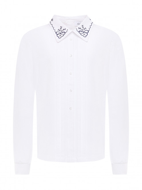 Трикотажная блуза с вышитым воротником Aletta Couture - Общий вид