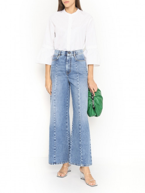 Широкие джинсы из светлого денима Weekend Max Mara - МодельОбщийВид