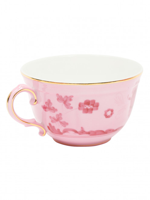 Чайная чашка из фарфора с узором и золотой окантовкой Ginori 1735 - Обтравка1