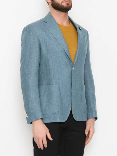 Пиджак изо льна с накладными карманами LARDINI - МодельВерхНиз