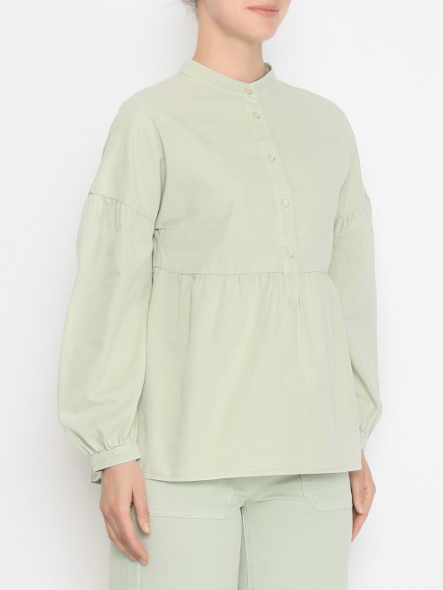 Блуза из хлопка на кнопках Marina Rinaldi - МодельВерхНиз