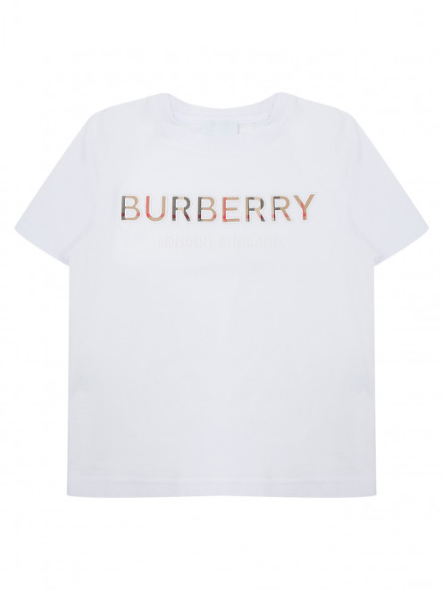 Хлопковая футболка с аппликацией Burberry - Общий вид