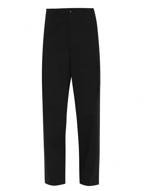 Трикотажные брюки из хлопка с накладными карманами Moncler - Общий вид